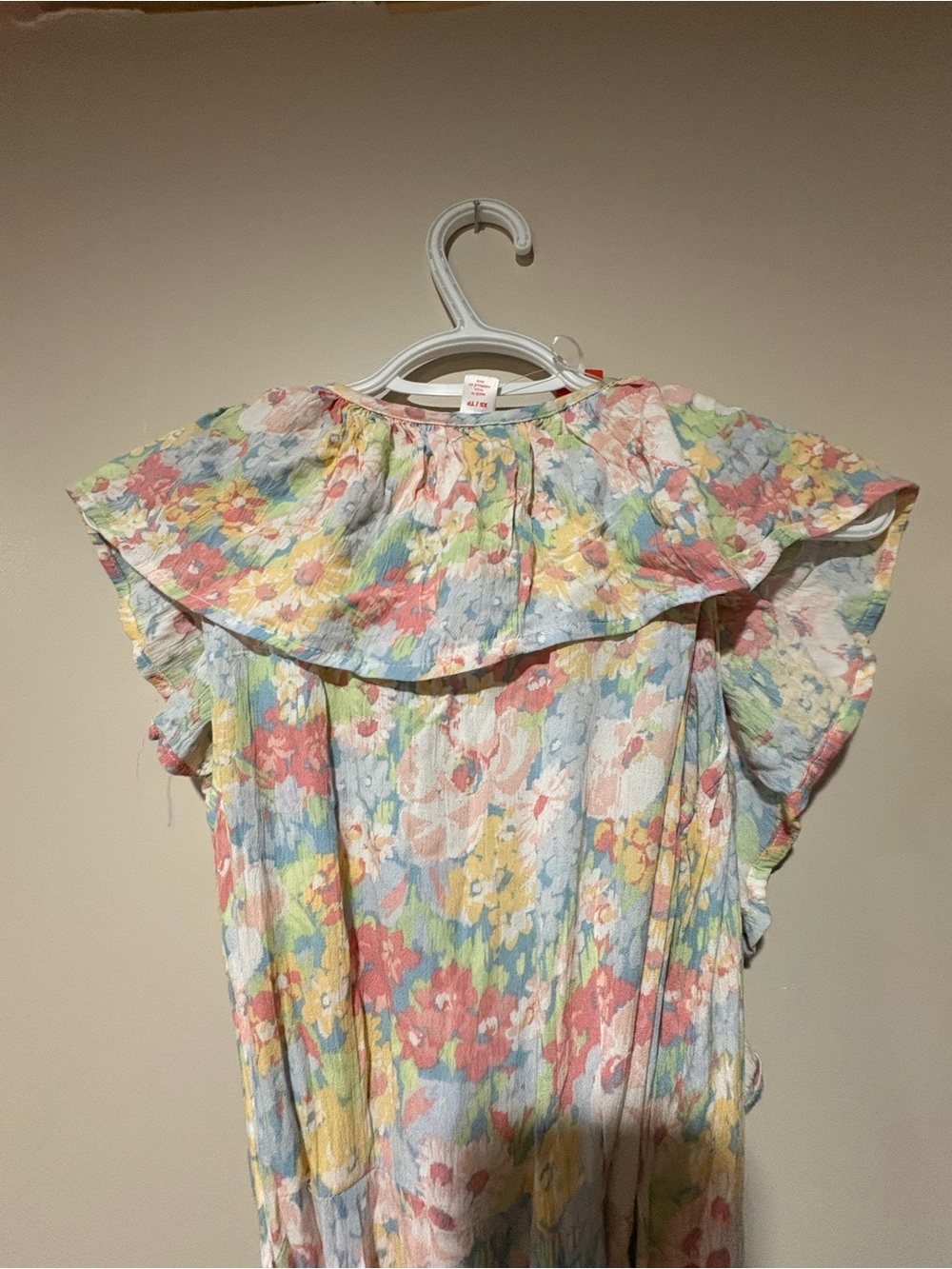 NWT Jillian Harris Pastel Floral Ruffle Maxi Dress - Lightweight Summer Wrap - Picture 6 of 8